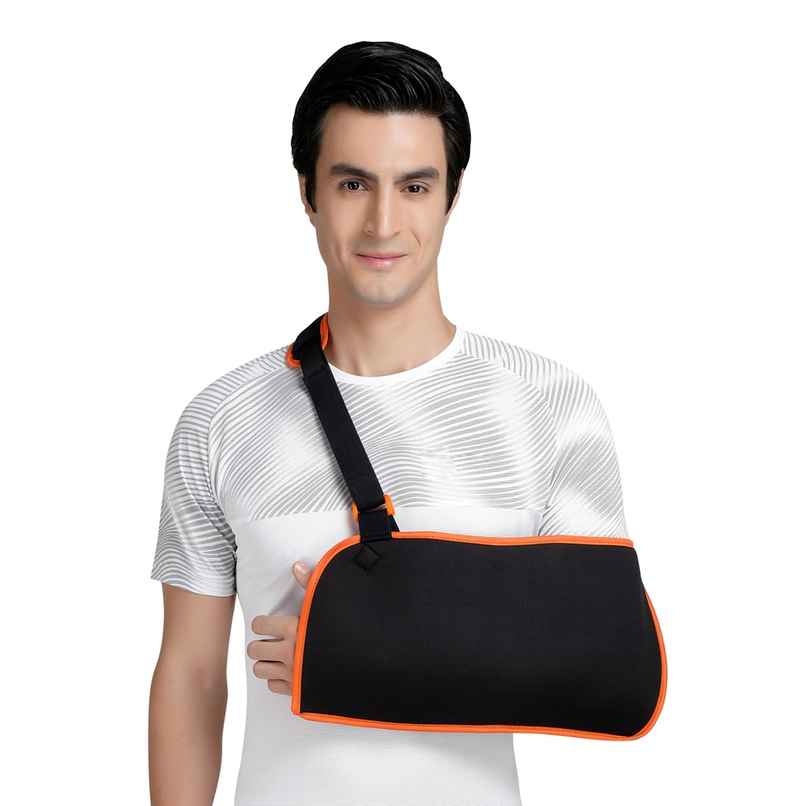 Flamingo Arm Sling Pouch Black & Orange XL