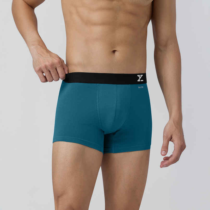 XYXX Men's Aero Cotton Solid Trunks Pack of 1, Green Emerald| XL