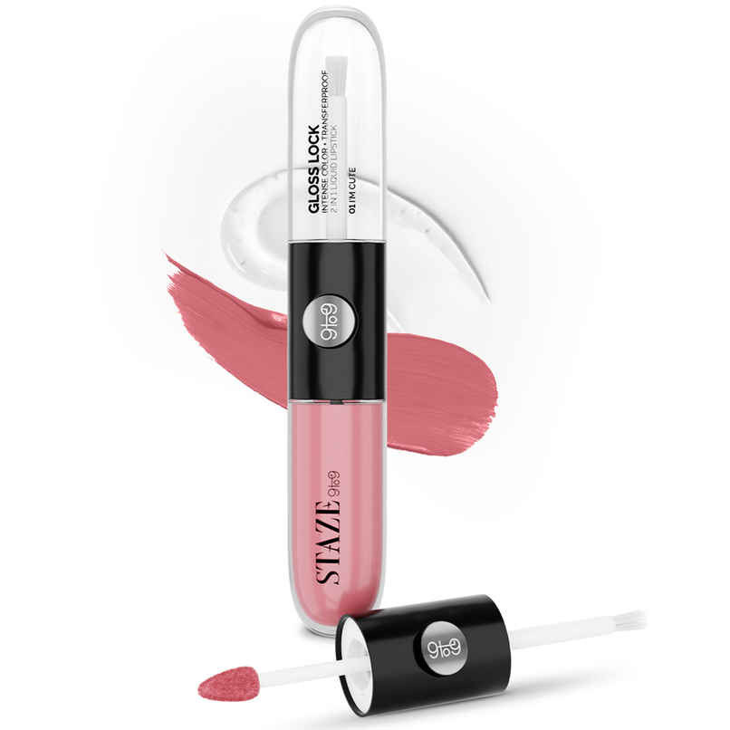 Staze 9to9 Gloss Lock 2-in-1 Liquid Lipstick Long stay lip Gloss 01 I'm Cute Staze 9to9 Gloss Lock 2-in-1 Liquid Lipstick Long stay lip Gloss 01 I'm Cute