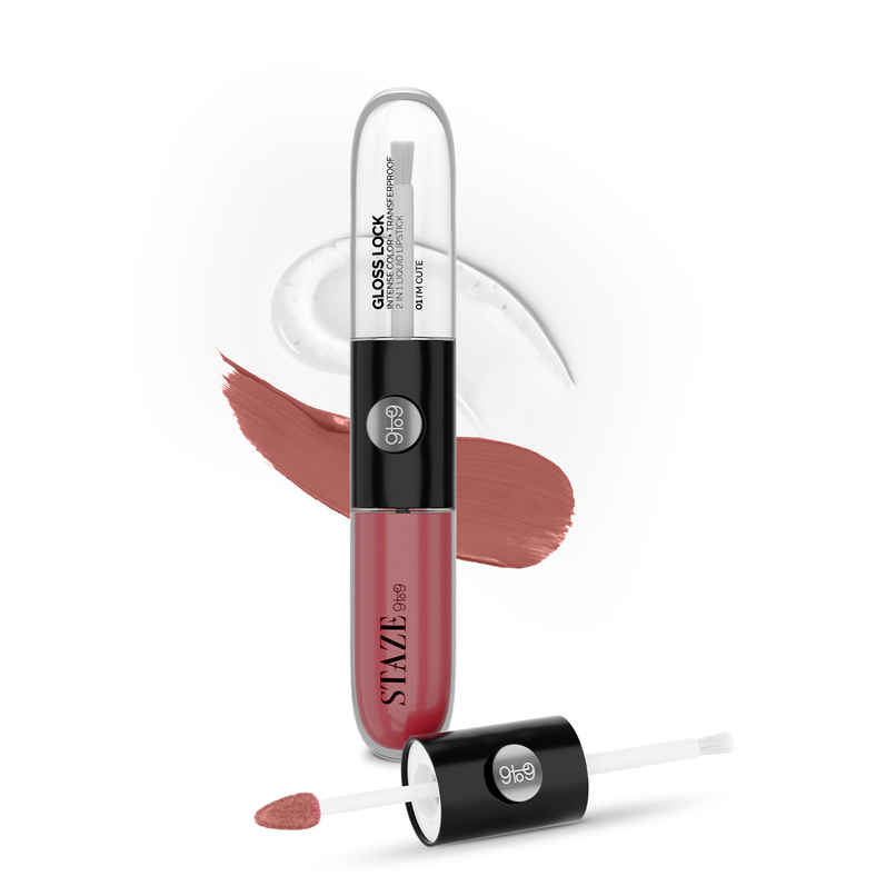 Staze 9to9 Gloss Lock 2-in-1 Liquid Lipstick | Ultra-pigmented Lipstick | 05 I'm Happy Staze 9to9 Gloss Lock 2-in-1 Liquid Lipstick | Ultra-pigmented Lipstick | 05 I'm Happy