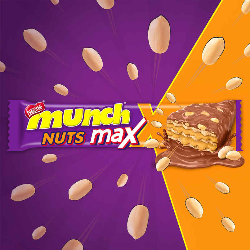 Munch Max Nuts | Double Choco Coated Wafer Bar With Crunchy Nuts