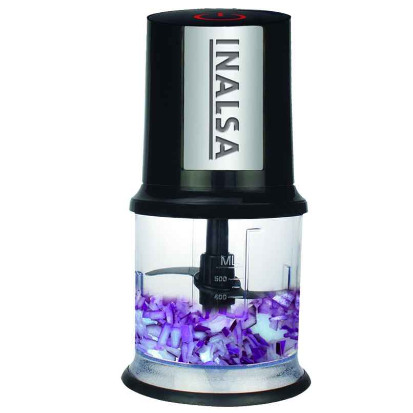 INALSA Electric Chopper for Kitchen, Bullet 400 Watts Pure Copper Motor-Black/Silver INALSA Electric Chopper for Kitchen, Bullet 400 Watts Pure Copper Motor-Black/Silver