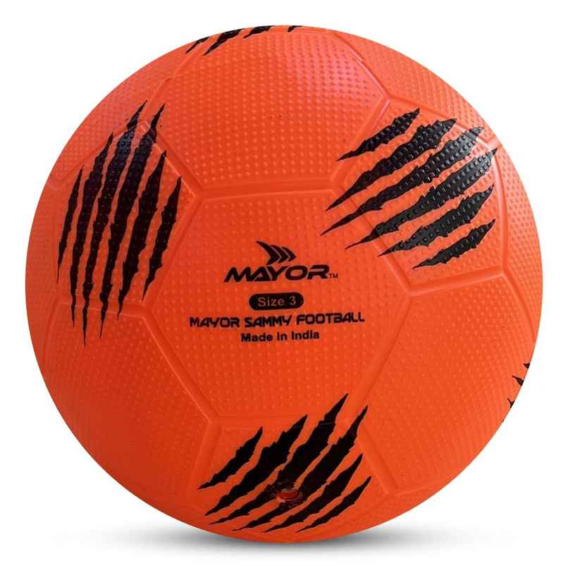 Mayor Sammy Soft Rubber Kids Football For Age Group Below 9 Years - Size- 3 (Pack Of 1, Orange)