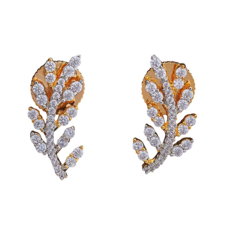 Kushal s Fashion Jewellery White Rhodium Gold-Plated Party Zircon Earring | 425577