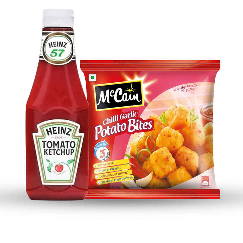 Heinz Tomato Ketchup (435g) & Mccain Chilli Garlic Potato Bites (700g) Combo Heinz Tomato Ketchup (435g) & Mccain Chilli Garlic Potato Bites (700g) Combo