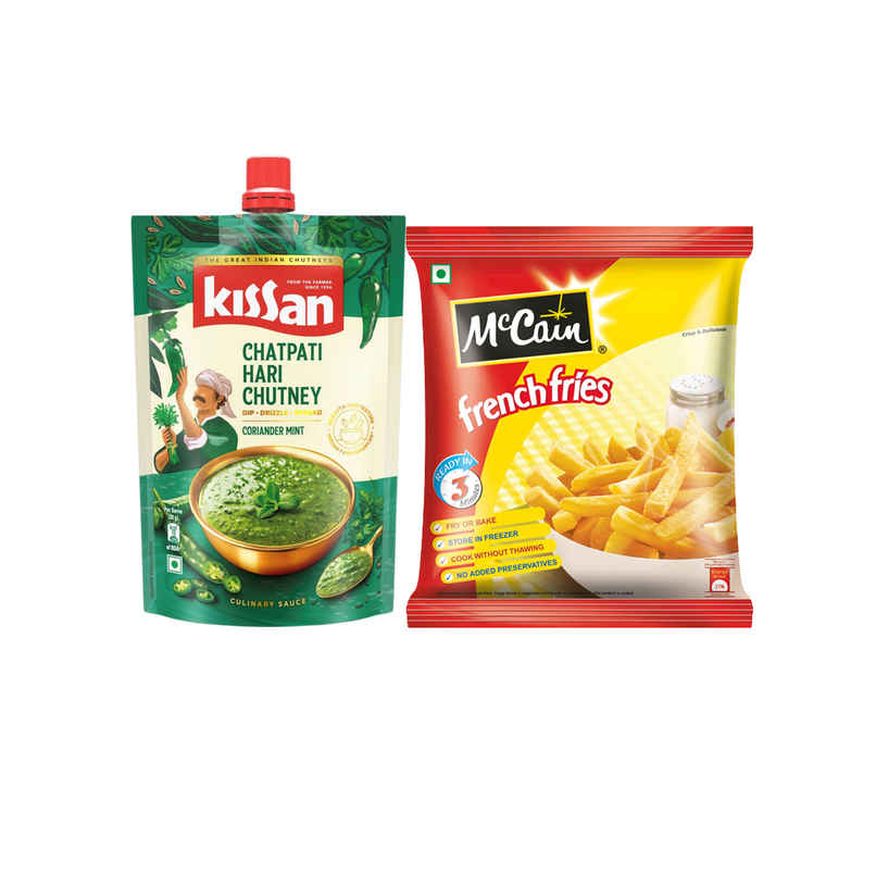 Kissan Chatpati Hari Chutney Doy (100g) & Mccain French Fries | Crispy & Ready To Cook (420g) Combo Kissan Chatpati Hari Chutney Doy (100g) & Mccain French Fries | Crispy & Ready To Cook (420g) Combo