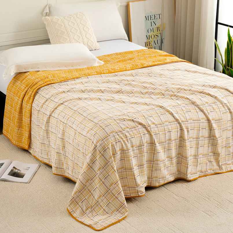 Story@home Printed Single Dohar/Duvet Cover (Cotton, Brown, White) (220x144x2 cms)