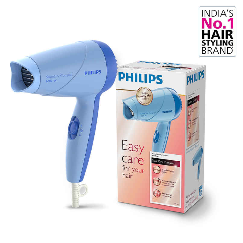 Philips India's No.1 Hair Styling Brand - Hair Dryer 1000W|HP8100/60 Blue|For Indian Hair