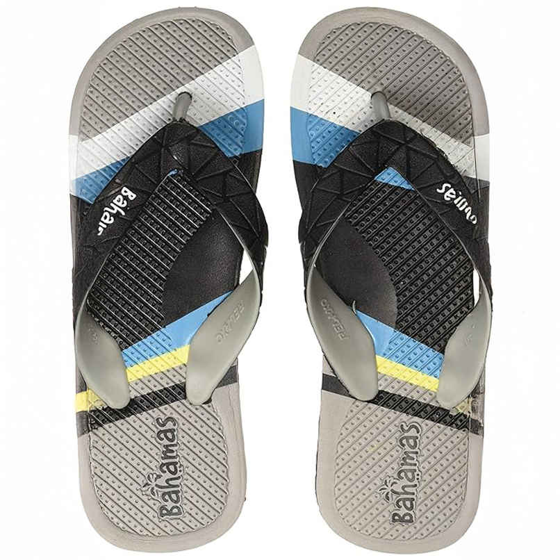 Bahamas Men's BH0102G Flip Flops | Black-Grey | 10 UK