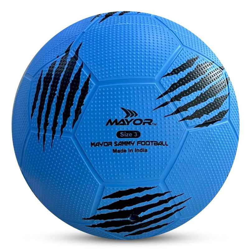 Mayor Sammy Soft Rubber Kids Football For Age Group Below 9 Years - Size- 3 (Pack Of 1, Blue)
