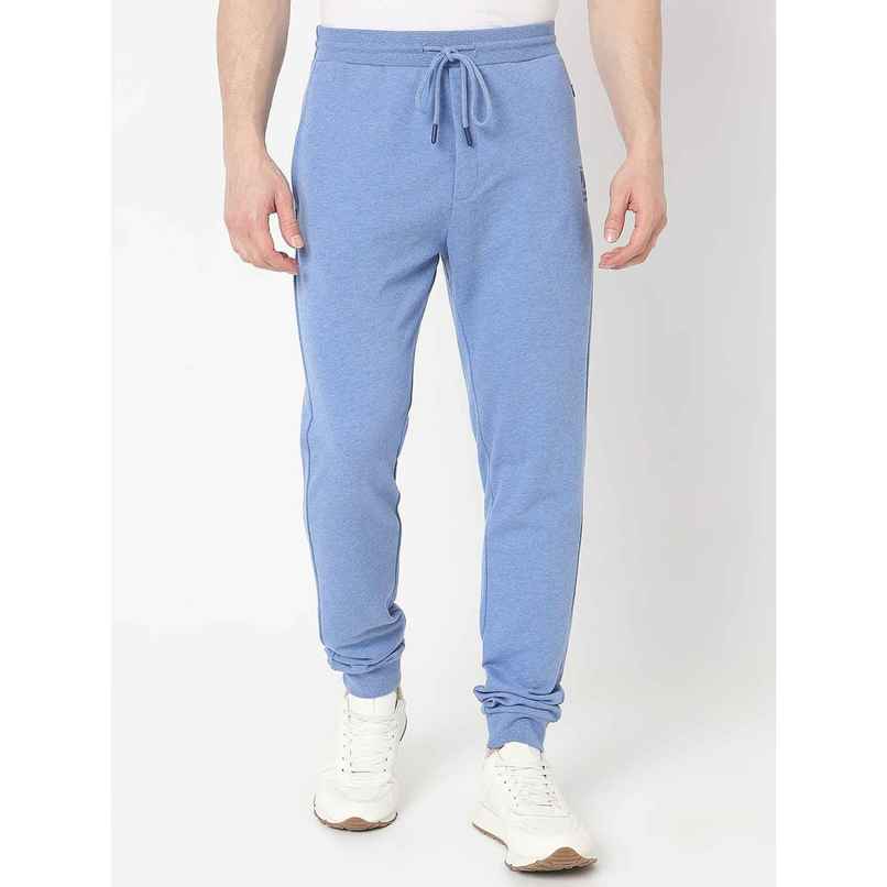 Underjeans by Spykar Men's Pure Cotton Pyjama | Blue Melange - XL