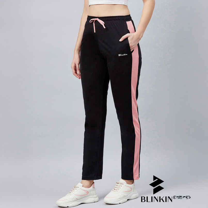 Blinkin Women's Cotton Color Block Pyjamas & Track Pants with Side Pockets | Black - 2XL Blinkin Women's Cotton Color Block Pyjamas & Track Pants with Side Pockets | Black - 2XL