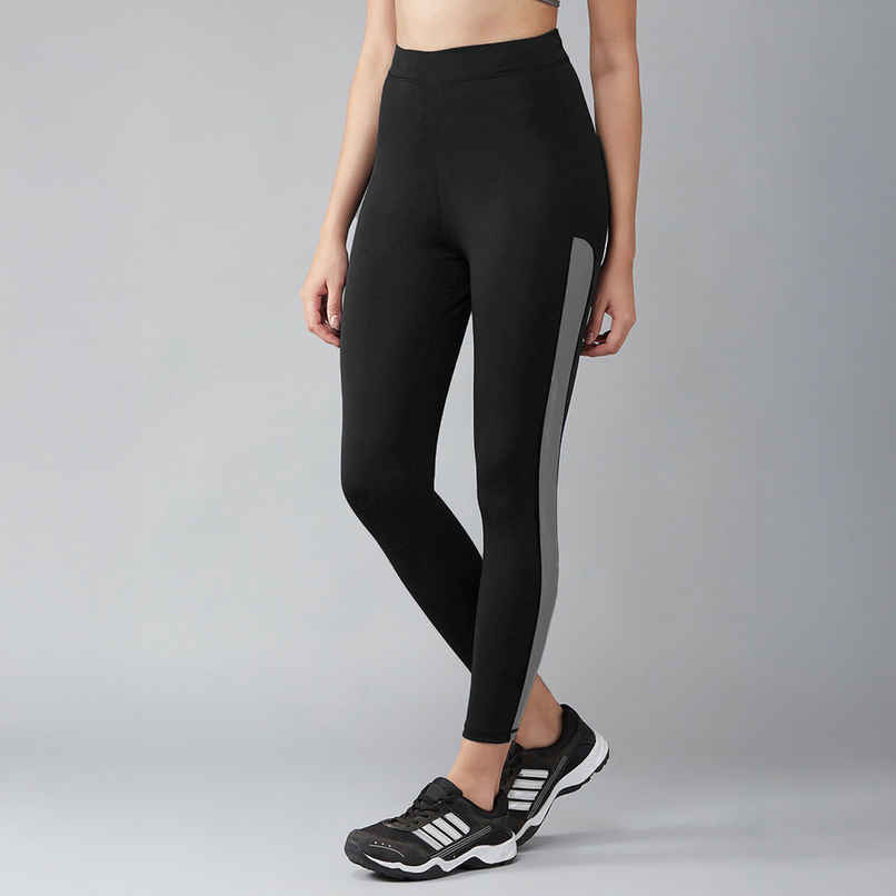 Blinkin Women's Gym Tights & Pants - Black | Grey | Active Wear | Yoga Pants | M