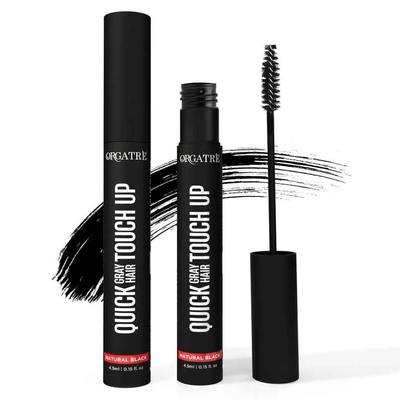 Orgatre Quick Gray Hair Touch Up Stick | Instant Gray Coverage | Semi Permanent -Black Color