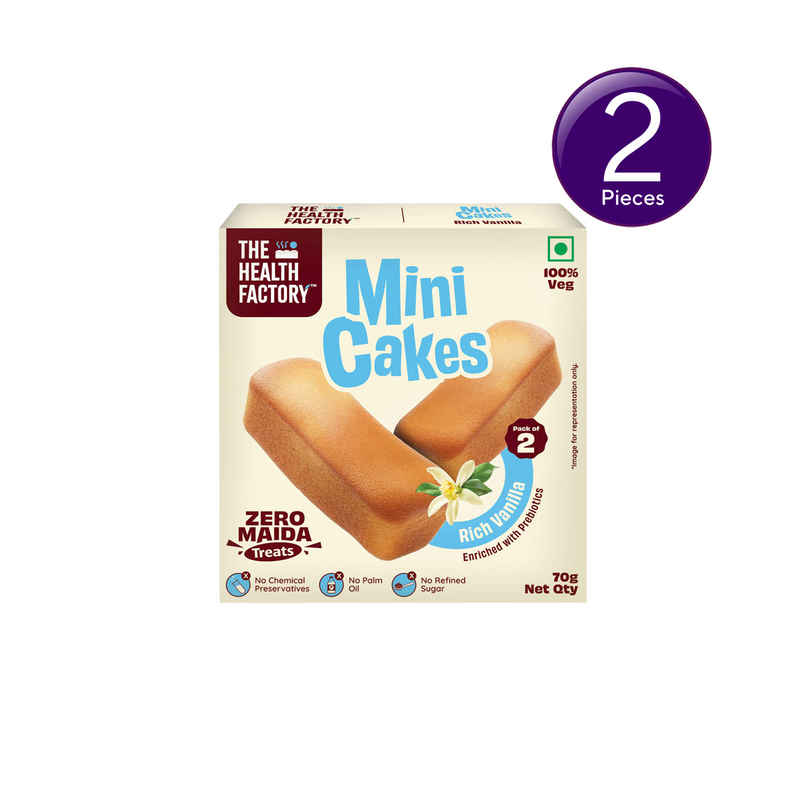 The Health Factory Mini Cakes- Rich Vanilla | Zero Maida | Combo