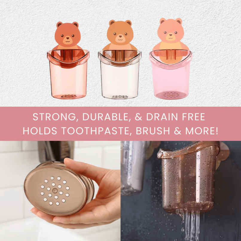 Zulaxy Adhesive Wall Mount Toothbrush Holder | Multicolour