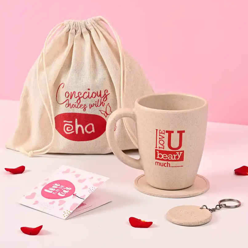 Eha Earth-friendly Valentine Gift | 300 ml Coffee Mug | Rice Husk Biocomposite | Sand Castle
