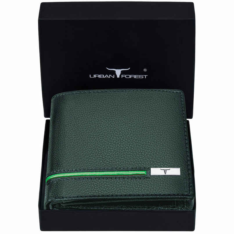 URBAN FOREST Men's Stag Leather Wallet | Green & Light Green