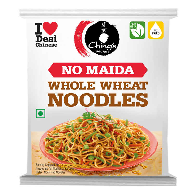 Ching's Secret Whole Wheat Noodles | No Maida | Air Dried-Not Fried | High Fiber Atta Noodles