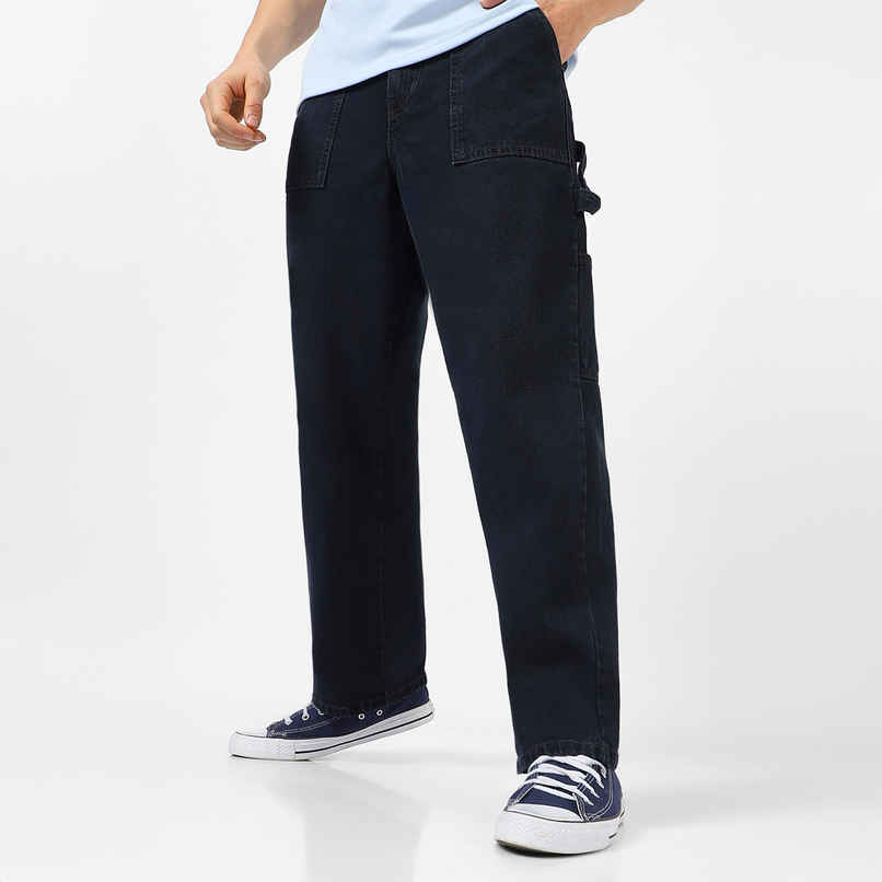 Urbano Fashion Men's Dark Grey Baggy Fit Carpenter Cargo Jeans With 6 Pockets Non-Stretchable-30