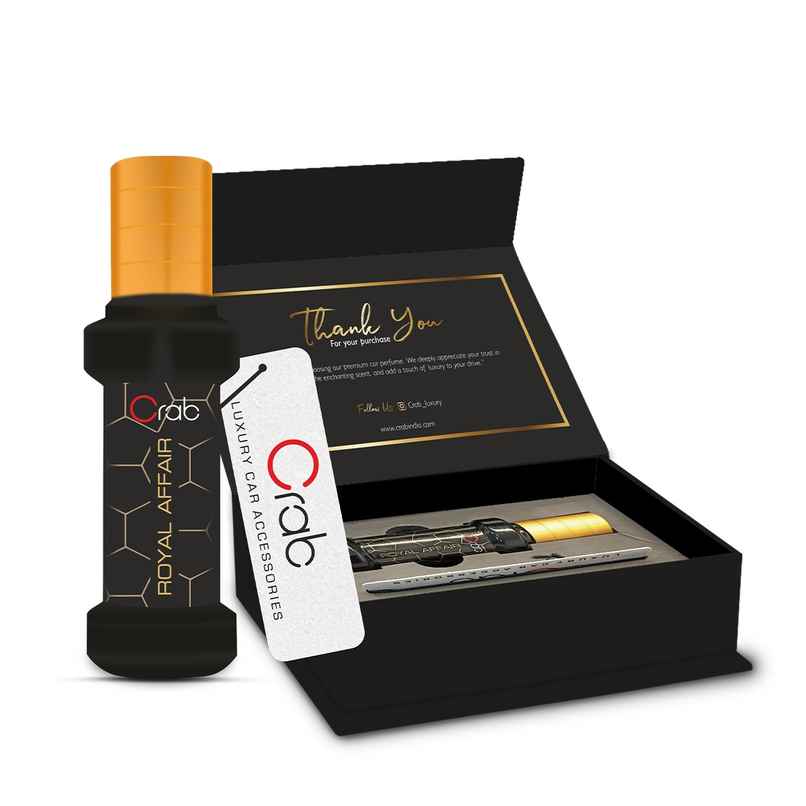 Crab Premium Royal Affair Car Perfume | Long-Lasting & Luxurious Air Freshener for Cars, Homes Crab Premium Royal Affair Car Perfume | Long-Lasting & Luxurious Air Freshener for Cars, Homes