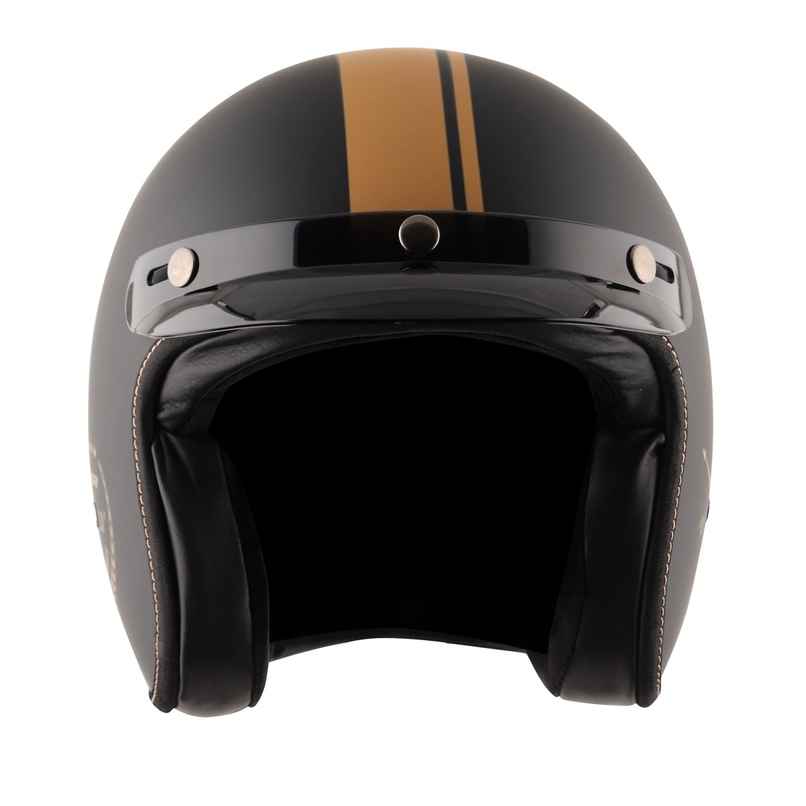 Axor Retro Jet Euro Globe Isi Ece And Dot Certified Open Face Helmet - Dull Black Helmet - XL