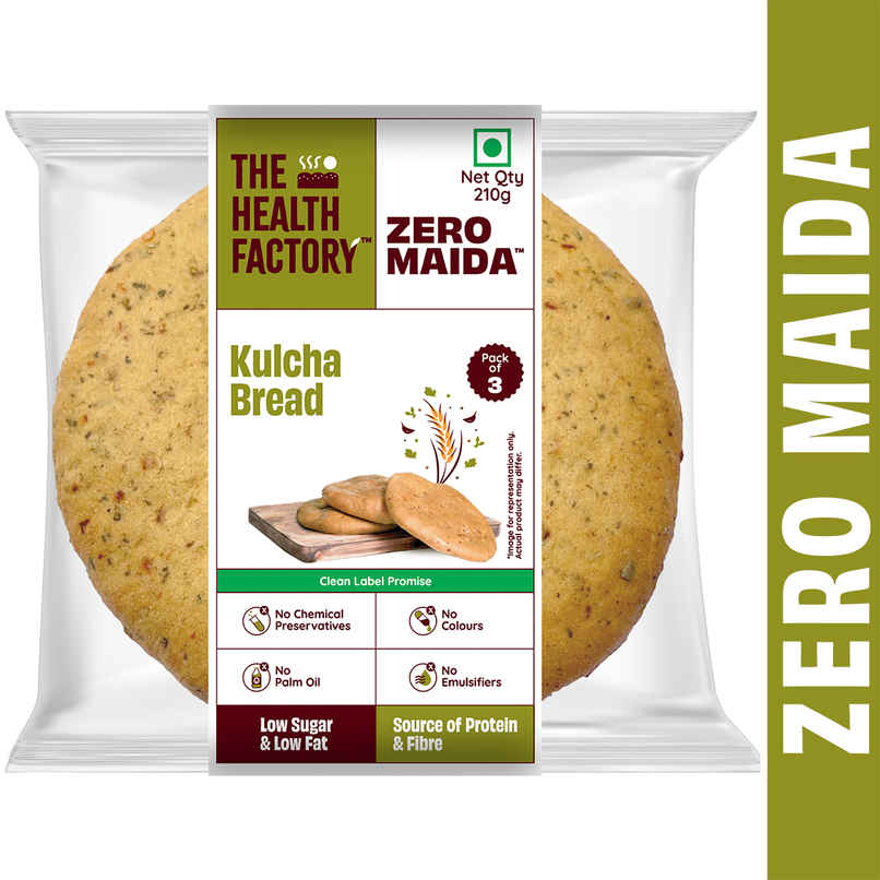The Health Factory Zero Maida Kulcha Bread | Clean Label - Not Brown