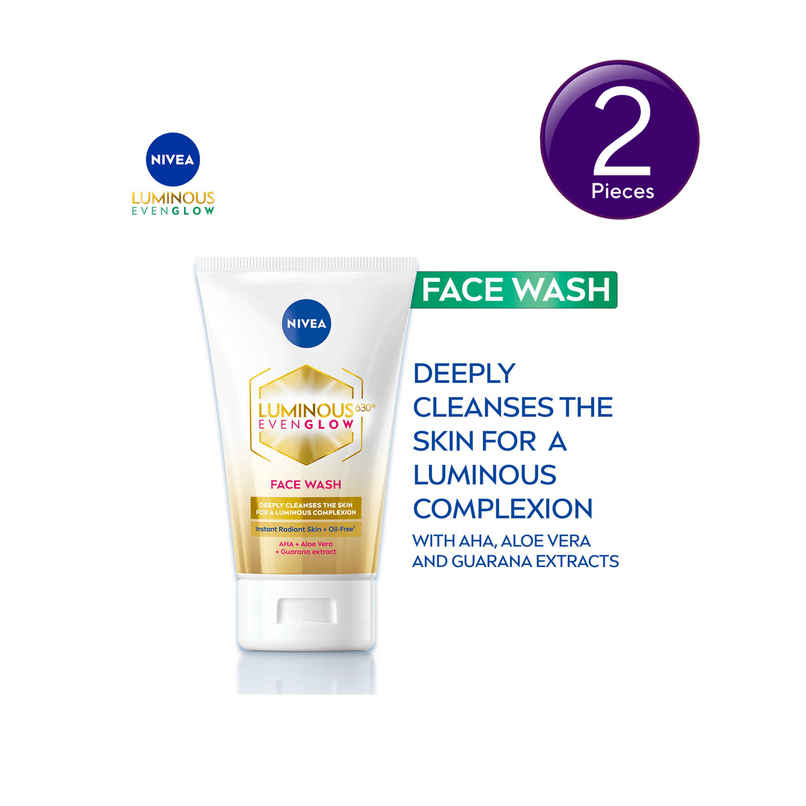 NIVEA Luminous Even Glow Face Wash Pack of 2 NIVEA Luminous Even Glow Face Wash Pack of 2