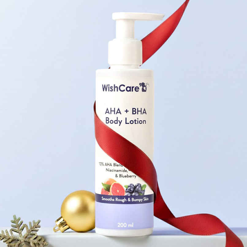 Wishcare 10% AHA + 1% BHA Body Lotion Smooths Rough & Bumpy Skin With Grapefruit & Blueberry