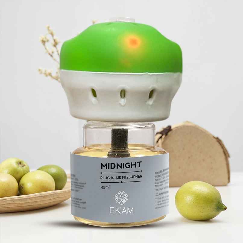 Ekam Midnight Scented Plug In Air Freshener Kit | 1 x Machine + 1 x Refill Bottle Ekam Midnight Scented Plug In Air Freshener Kit | 1 x Machine + 1 x Refill Bottle