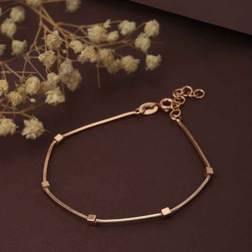 Carlton London 18kt Rose Gold Plated with Ball Wrapround Bracelet | FJB3755