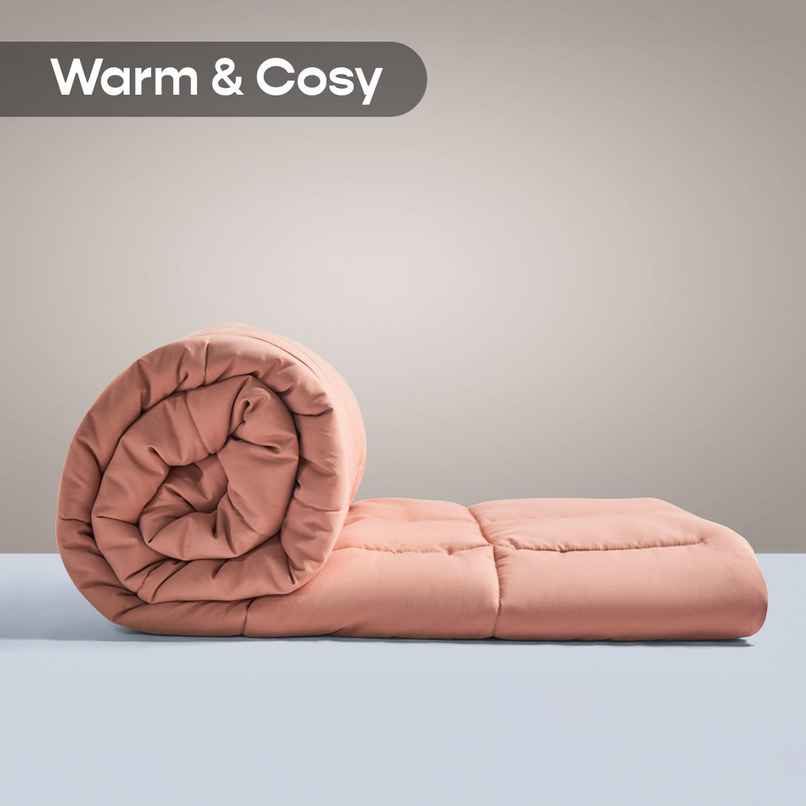 Sleepycat All Season Reversible Comforter-Nude Pink & Seafoam White (Double Size, 90 x 100 Inches)