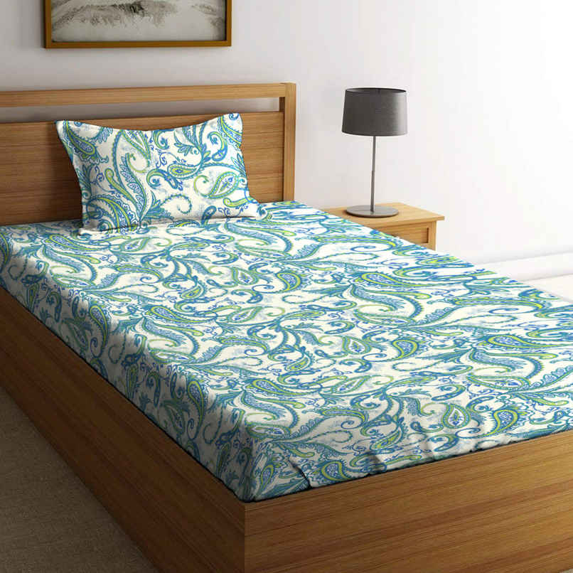 Home Elegance by myTrident Microfiber Bedsheet Set |Single Size Bed Sheet with 1 pillow| Foliage