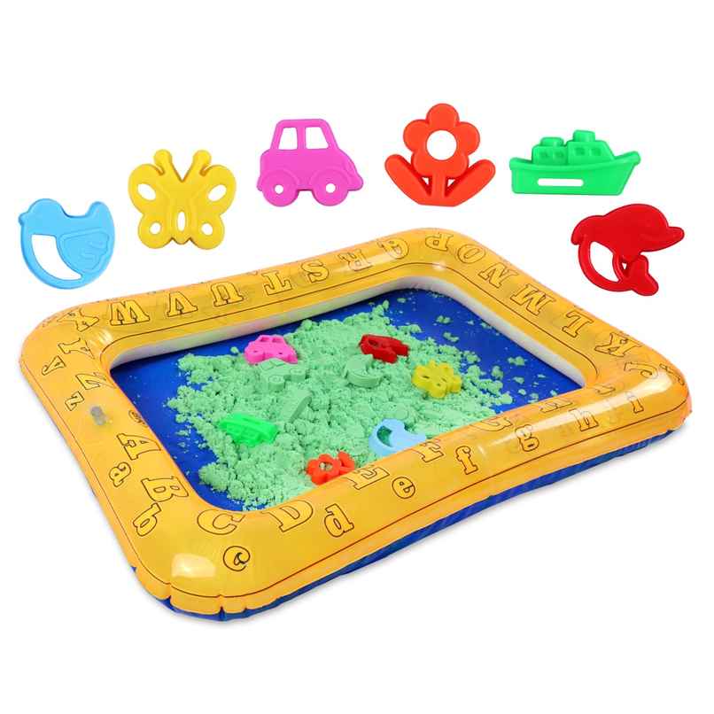 Toyshine Fantasy Activity Playset | 500 gm Sand With Inflatable Tray & 6 Moulds