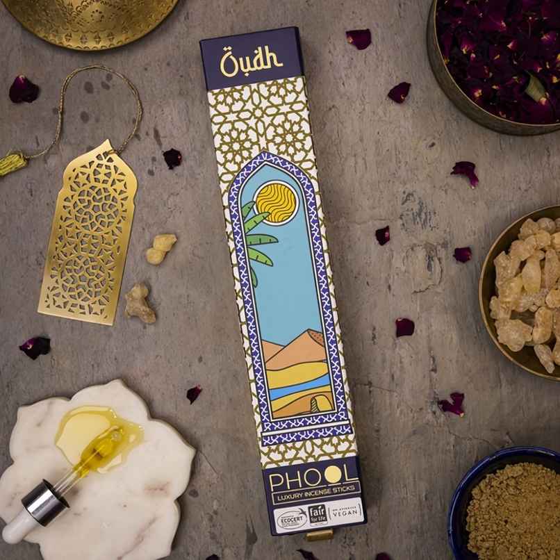 Oudh Agarbatti Natural Certified Incense Sticks | Phool