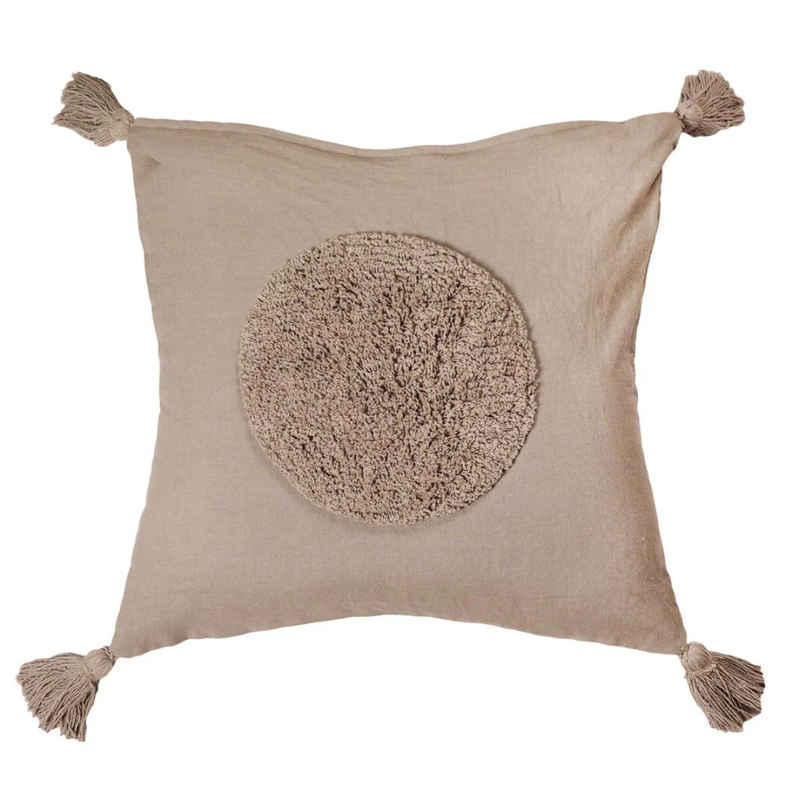 Sashaa World Tufted Circle Cushion Cover | Grey