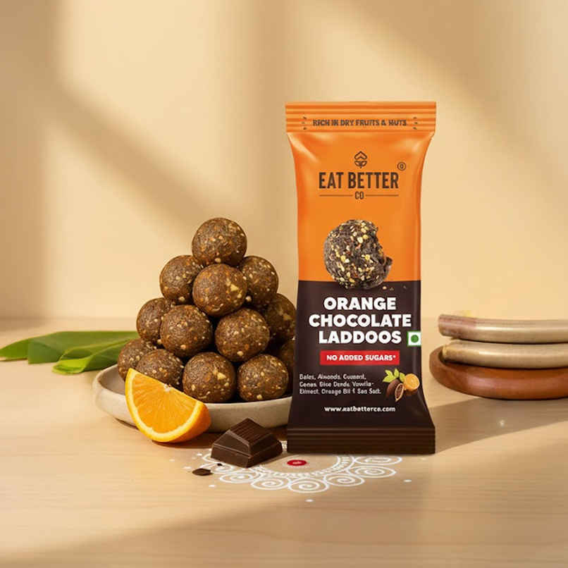 Eat Better Co Orange & Chocolate Laddoos | No Added Sugar | High Protein, 100% Natural Eat Better Co Orange & Chocolate Laddoos | No Added Sugar | High Protein, 100% Natural