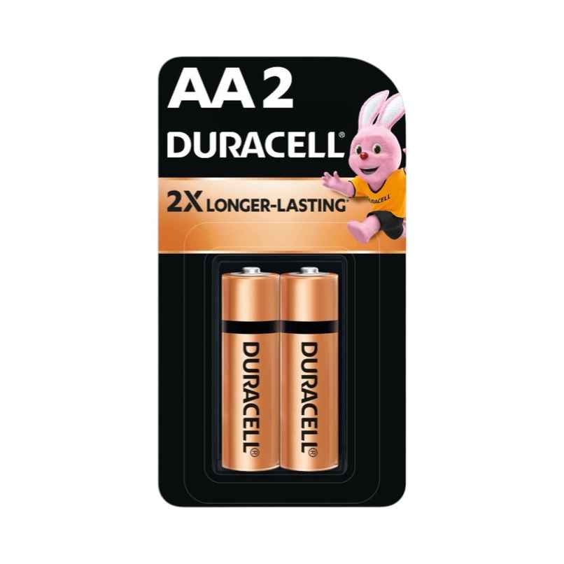 Duracell Alkaline AA Batteries | Long-lasting|Pack of 2 Duracell Alkaline AA Batteries | Long-lasting|Pack of 2