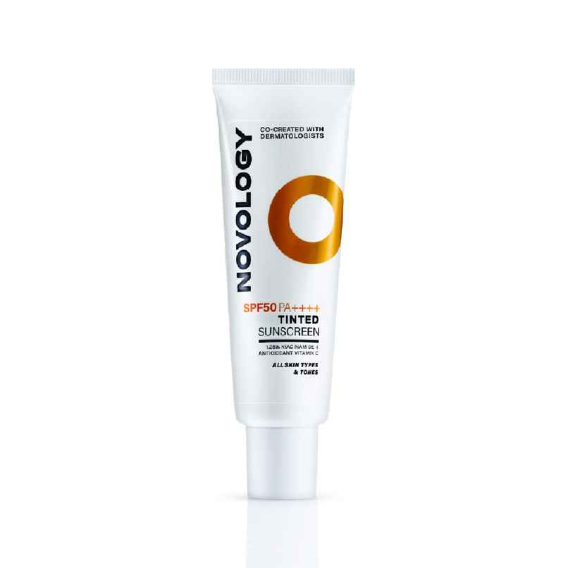 Novology SPF 50 PA++++ Tinted Sunscreen | Non-Greasy Broad Spectrum Protection | Natural Finish Novology SPF 50 PA++++ Tinted Sunscreen | Non-Greasy Broad Spectrum Protection | Natural Finish