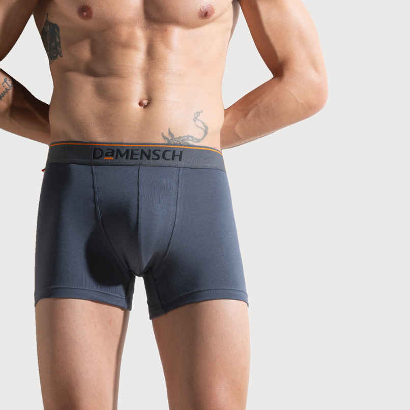 DaMENSCH Men's Premium Cotton Trunks | Black and Charcoal - L DaMENSCH Men's Premium Cotton Trunks | Black and Charcoal - L