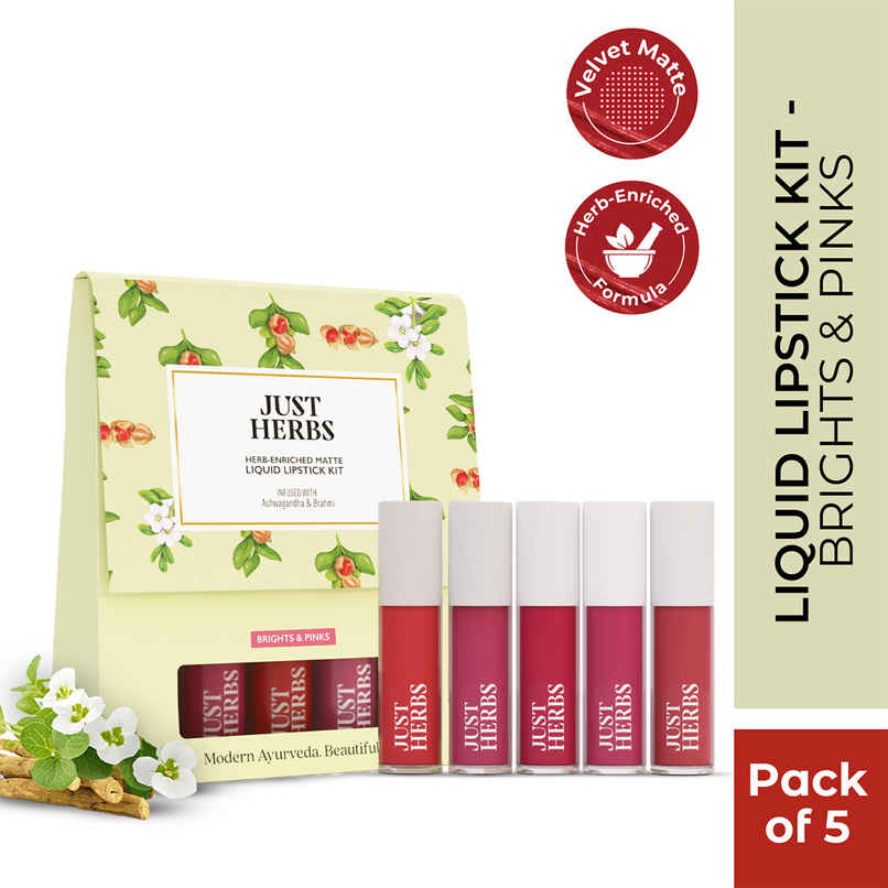 Just Herbs Enriched Liquid Lipstick Kit | 5 ml | Set Of 5 Just Herbs Enriched Liquid Lipstick Kit | 5 ml | Set Of 5