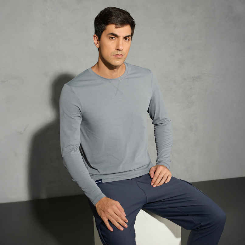 Technosport Men's Poly Solid Slim Fit Round Neck Full Sleeve Sports T-shirt | Turbulence - 2XL Technosport Men's Poly Solid Slim Fit Round Neck Full Sleeve Sports T-shirt | Turbulence - 2XL