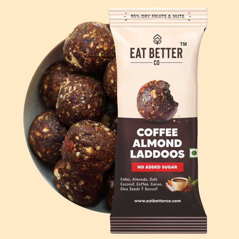 Eat Better Co - Coffee & Almond Laddoos - No Added Sugar - High Protein, 100% Natural
