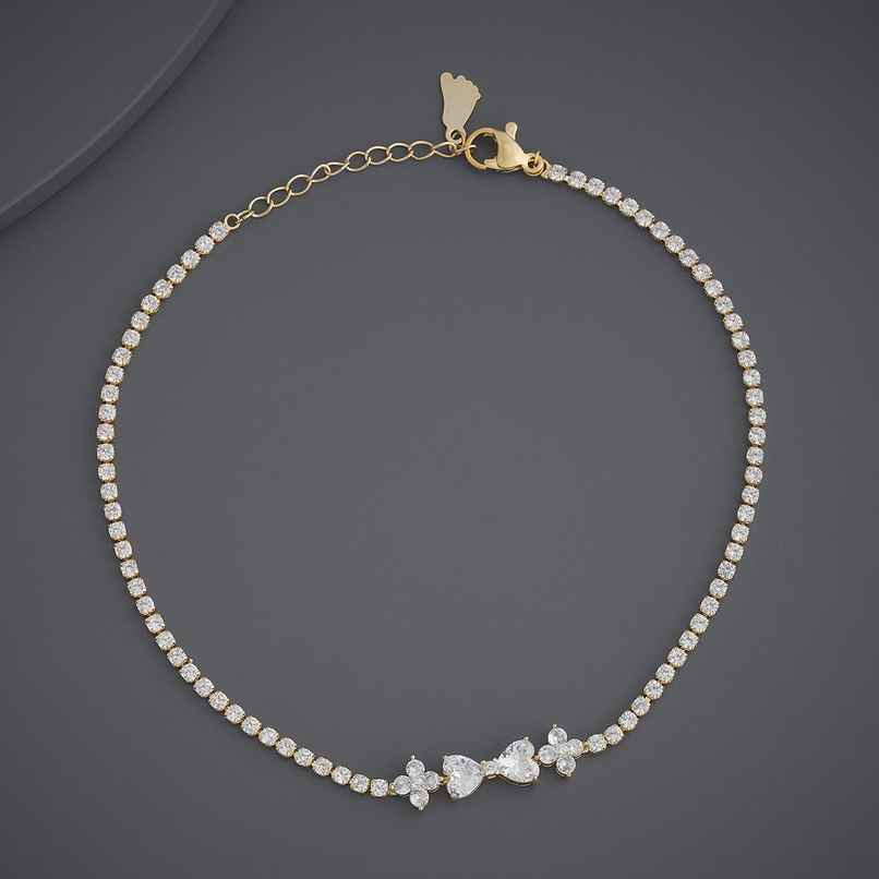 Kushal s Fashion Jewellery White Gold-Plated Zircon Trendy Payal | 441639