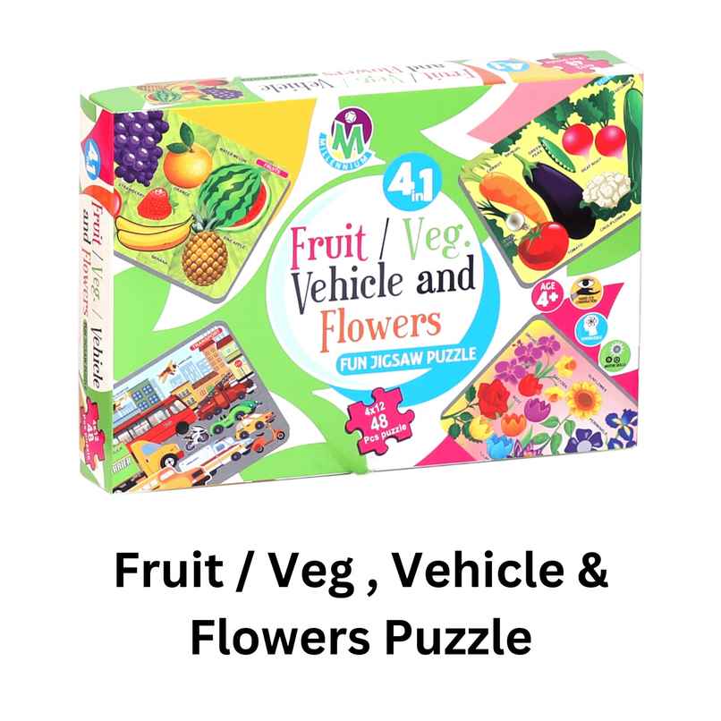 Millennium Puzzle Set Junior Fruits/veg ,vehicle & Flowers Me-175