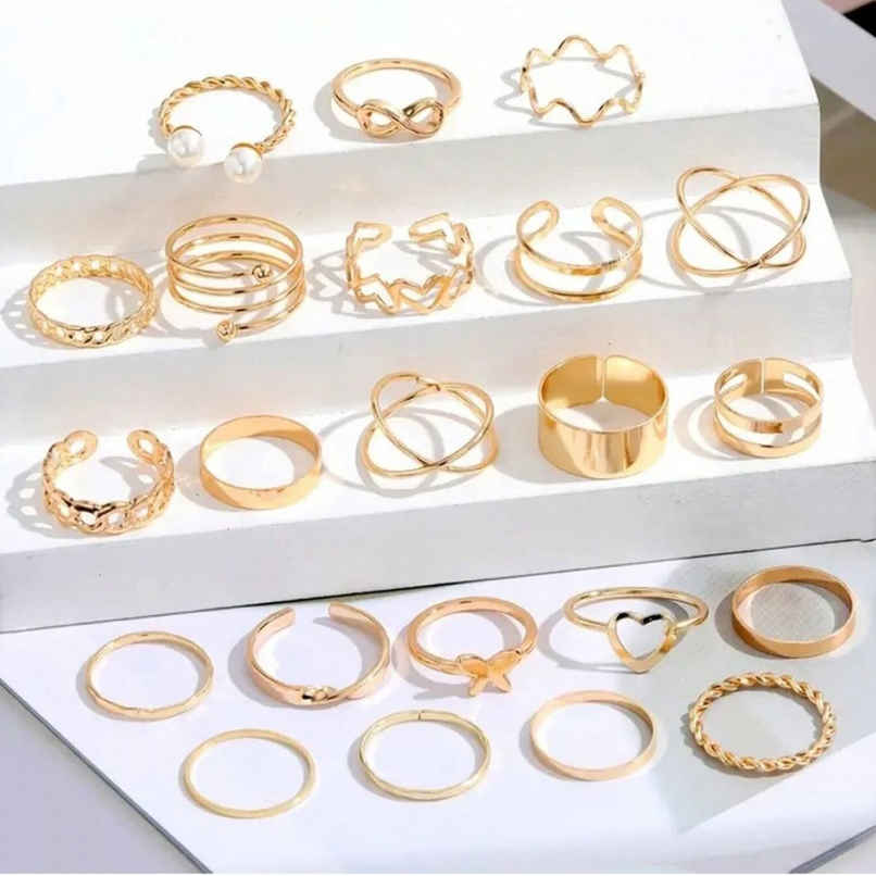 Youbella Celebrity Inspired Combo Of 44 Rings Set For Women And Girls (Multicolor) (Ybrg - 20266)