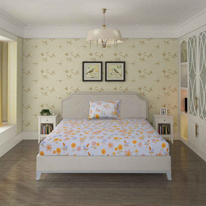 Status Value Single Bedsheet 150 cm X 200 cm Dsn 2 Floral White Status Value Single Bedsheet 150 cm X 200 cm Dsn 2 Floral White