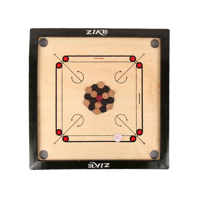 Zike Superior Wood Carrom Board Kit ( (Board + 24 Coins + 1 Striker + 1 Powder)