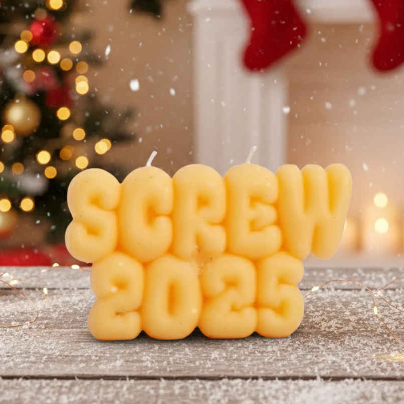 Screw 2025 Candle | Funny Secret Santa and New Year Gift | New Year Party Decor Essentials