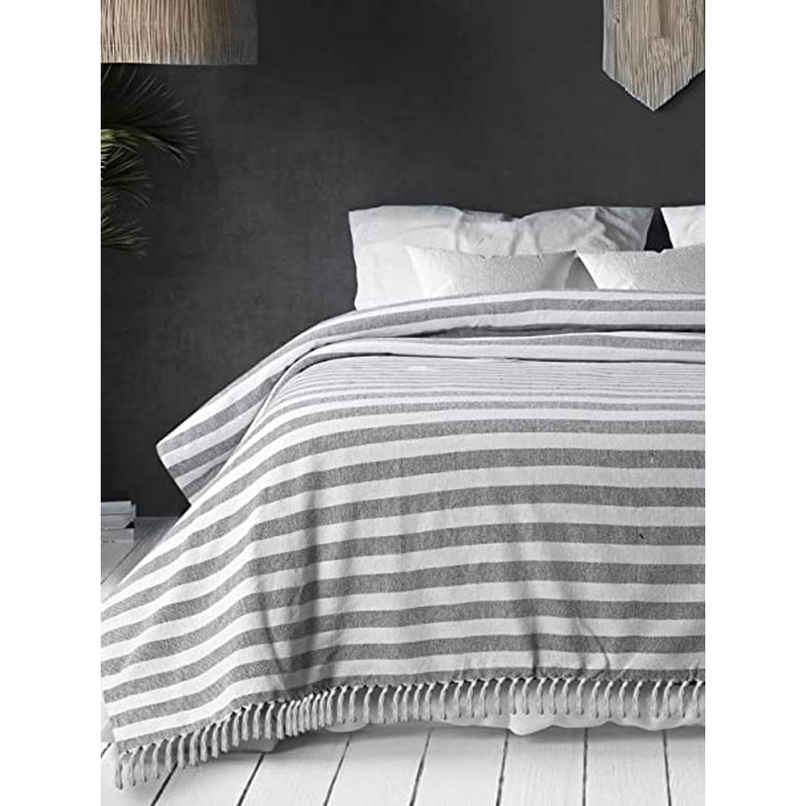 Sashaa World Striped Soft & Breathable Throw Blanket - Black & White